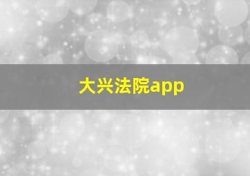 大兴法院app