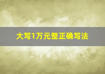 大写1万元整正确写法