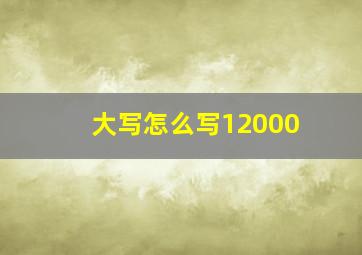 大写怎么写12000