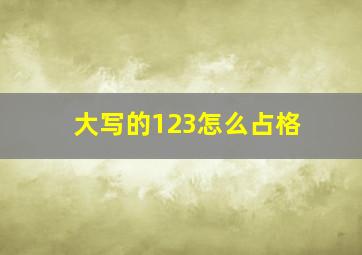 大写的123怎么占格