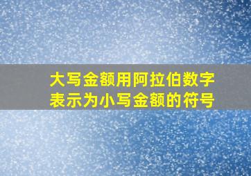 大写金额用阿拉伯数字表示为小写金额的符号