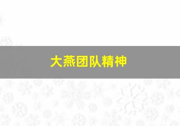 大燕团队精神