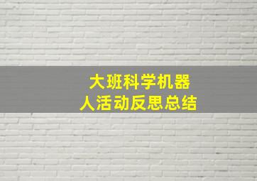 大班科学机器人活动反思总结