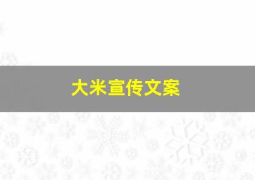 大米宣传文案