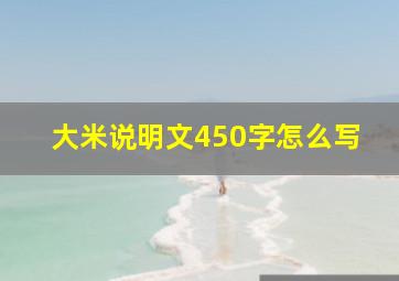 大米说明文450字怎么写