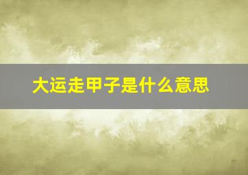 大运走甲子是什么意思