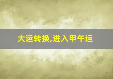 大运转换,进入甲午运