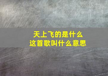 天上飞的是什么这首歌叫什么意思