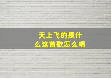 天上飞的是什么这首歌怎么唱