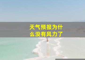 天气预报为什么没有风力了