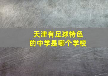 天津有足球特色的中学是哪个学校