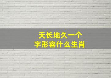 天长地久一个字形容什么生肖