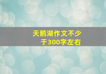 天鹅湖作文不少于300字左右