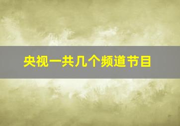 央视一共几个频道节目