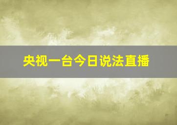 央视一台今日说法直播