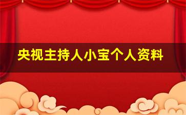 央视主持人小宝个人资料