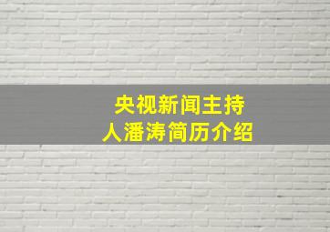 央视新闻主持人潘涛简历介绍