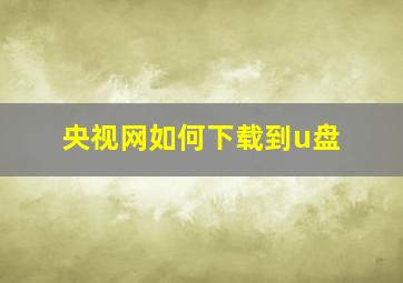 央视网如何下载到u盘