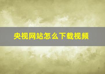 央视网站怎么下载视频