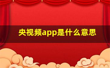 央视频app是什么意思