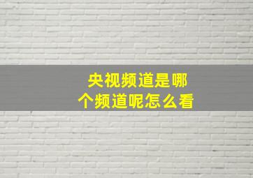 央视频道是哪个频道呢怎么看