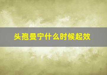 头孢曼宁什么时候起效