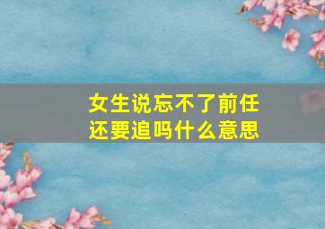 女生说忘不了前任还要追吗什么意思