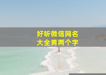 好听微信网名大全男两个字