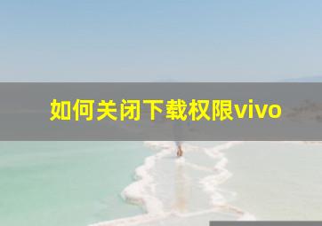 如何关闭下载权限vivo