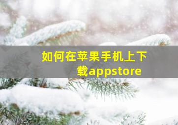 如何在苹果手机上下载appstore