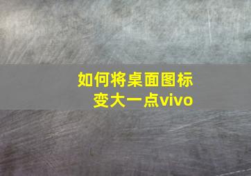 如何将桌面图标变大一点vivo