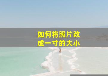 如何将照片改成一寸的大小