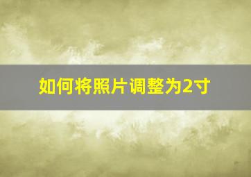 如何将照片调整为2寸