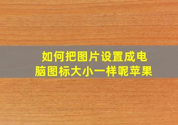 如何把图片设置成电脑图标大小一样呢苹果