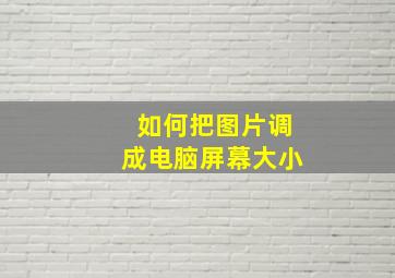 如何把图片调成电脑屏幕大小