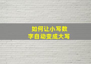 如何让小写数字自动变成大写