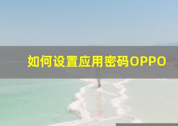 如何设置应用密码OPPO