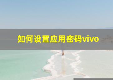 如何设置应用密码vivo