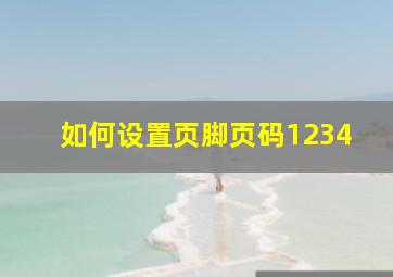 如何设置页脚页码1234