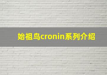 始祖鸟cronin系列介绍