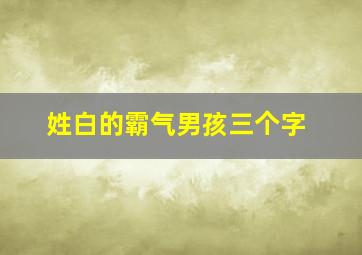 姓白的霸气男孩三个字