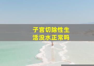 子宫切除性生活没水正常吗