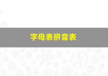 字母表拼音表