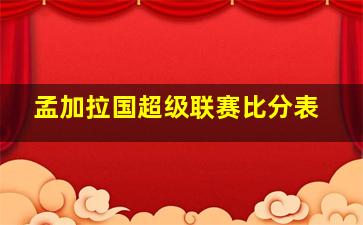 孟加拉国超级联赛比分表