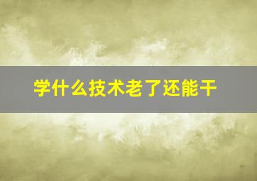 学什么技术老了还能干