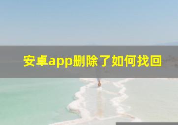 安卓app删除了如何找回