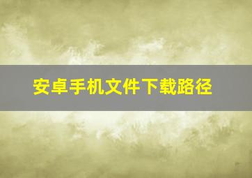 安卓手机文件下载路径