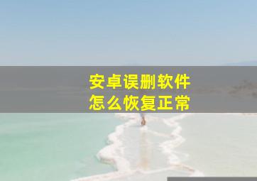 安卓误删软件怎么恢复正常