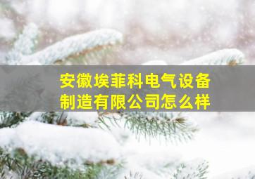 安徽埃菲科电气设备制造有限公司怎么样