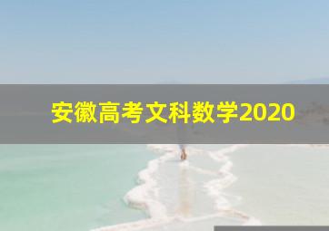 安徽高考文科数学2020